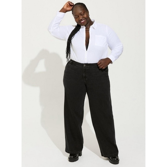 Torrid Straight Classic Denim High-Rise Carpenter Jean - Coal Mine - Picture 6 of 6